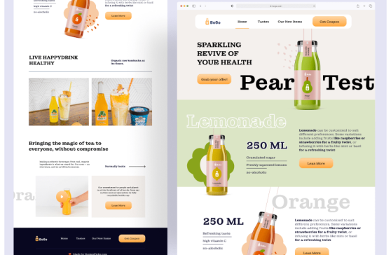 Healthy Juice Product Landing Page Design