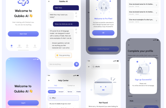 QubikoAI- AI Chatbot App UI Design